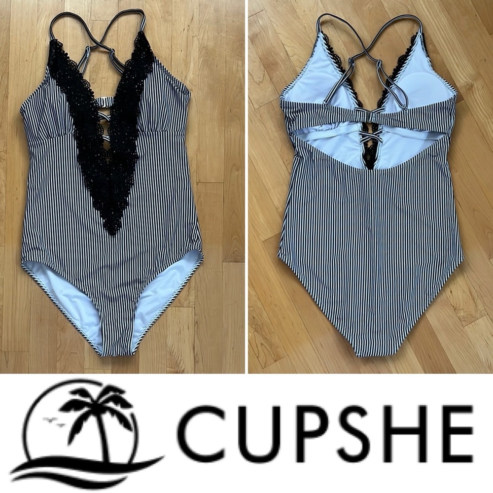 🎬EUC Wish You Well Lace One-Piece Swimsuit | Padded | Lace | Cupshe | M = 6/8